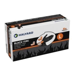 Gloves, Halyard BLACK-FIRE, Powder-free Nitrile,