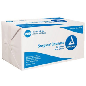 Gauze Pads, Non-Sterile 4'" x 4" ,12 Ply,