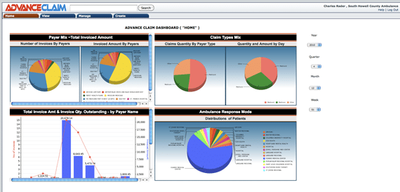 AdvanceClaim EMS Billing Software Snapshot