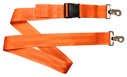 1-piece Disposable Economy Poly Backboard Strap with Plastic Side Release  Buckle, 9ft L x 2in W, Orange