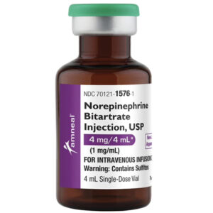 Norepinephrine Bitartrate Injection, 1mg/mL Single Dose Vial 4mL,