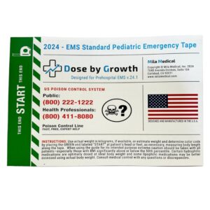 Pediatric Dosing Tape, Dose by Growth EMS Standard Pediatric Emergency Tape,